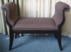 Custom Arm Bench with Nails and Exposed Wooden Banding