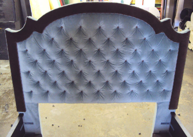 Shaped Diamond Hand Tufted Headboard with Banding tuftedbedset1
